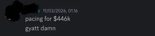 Client message: pacing for $446k