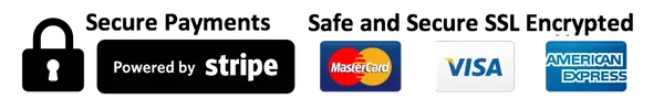 Secure payment powered by Stripe - Mastercard, Visa and American Express accepted